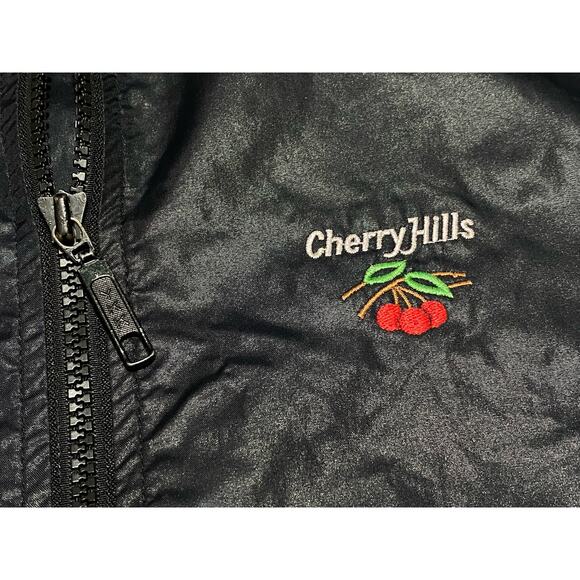 VTG 1980s BLK IZOD Club Cherry Hills Club Windbreaker Jacket Zip Up Hooded Sz XL - Picture 7 of 12